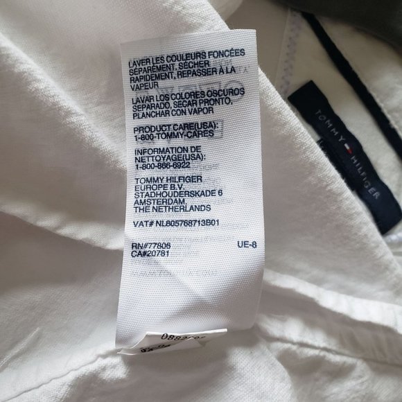 Tommy Hilfiger Woman Size L White Button Up Embroidered Dragon Fly & Logo Shirt - Picture 7 of 7